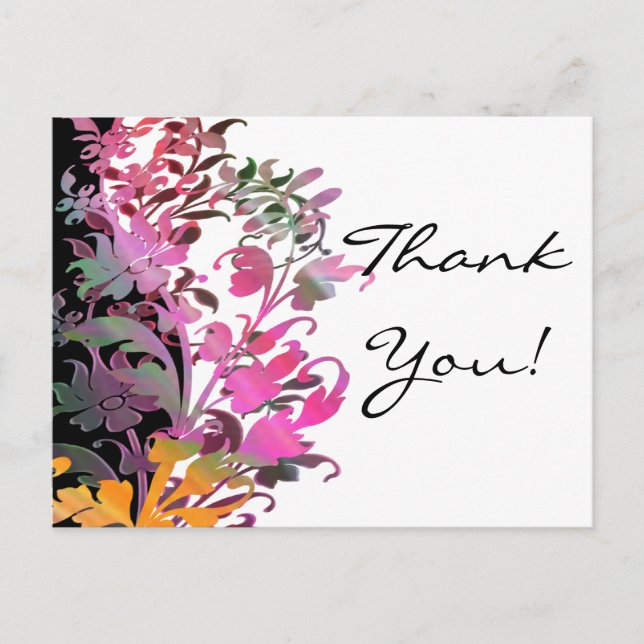 Thank You Post Cards Enchanting Flowers (Front)