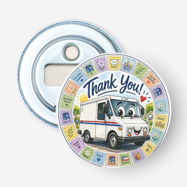 Thank you postal workers appreciation  bottle opener (Front)