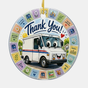 Thank you postal workers appreciation ceramic tree decoration