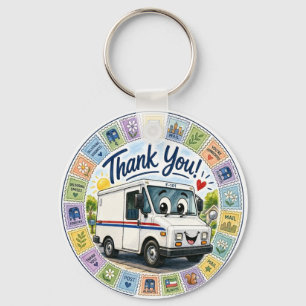 Thank you postal workers appreciation key ring