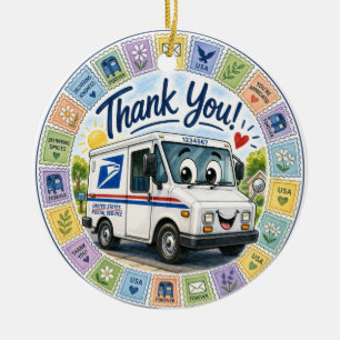 Thank you Postal Workers Ceramic Tree Decoration