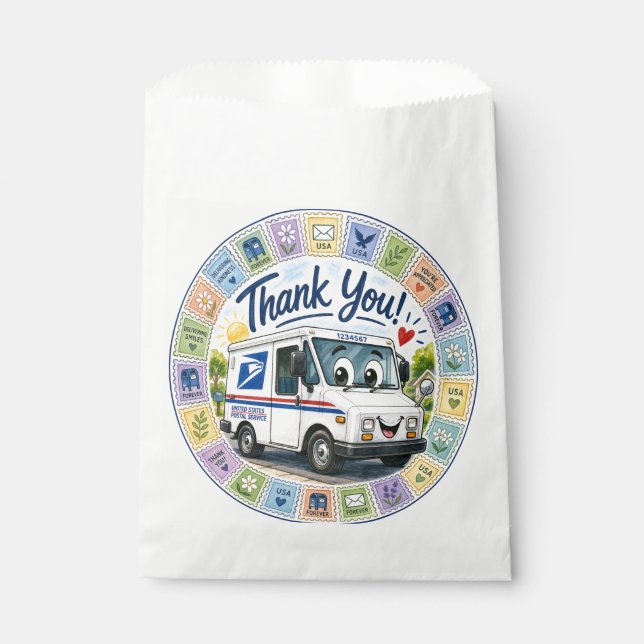 Thank you Postal Workers  Favour Bags (Front)