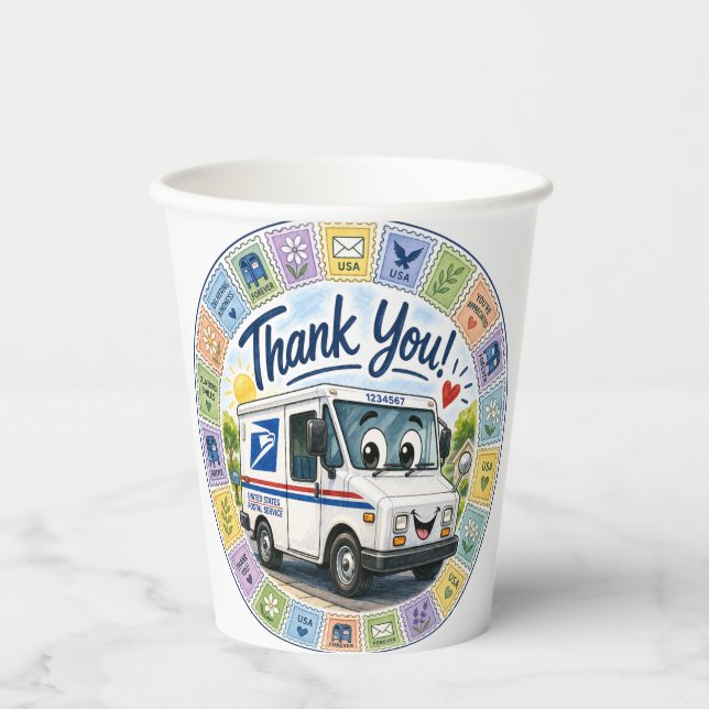 Thank you Postal Workers  Paper Cups (Front)