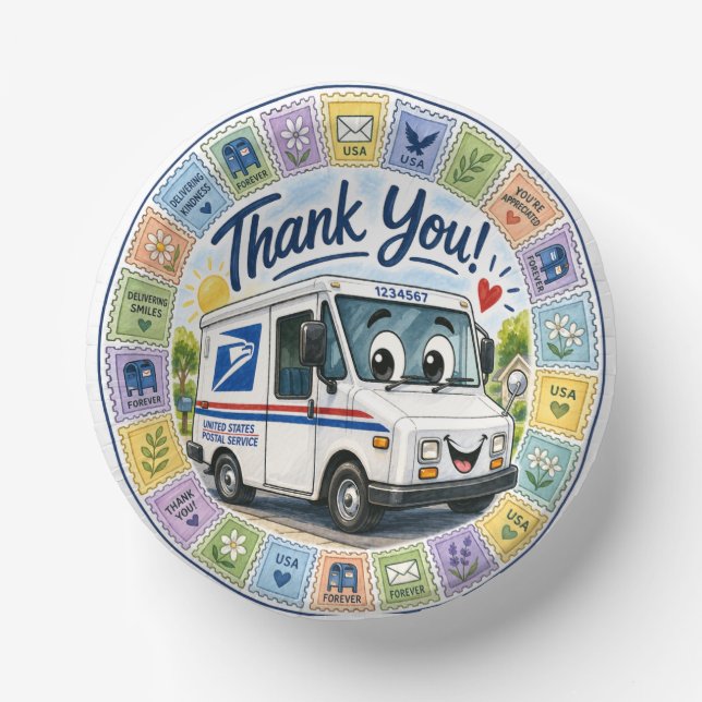 Thank you Postal Workers  Paper Plate (Front)