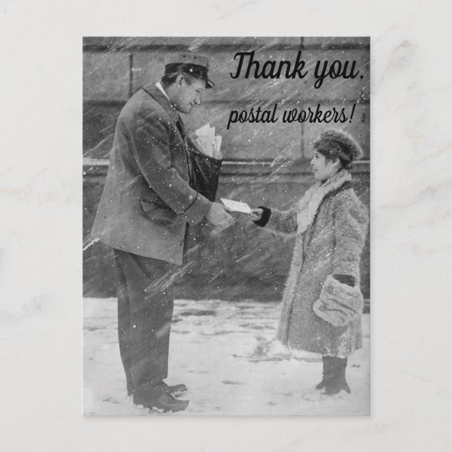 Thank You Postal Workers Postcard (Front)