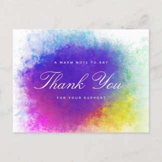 Thank You Postcard Feminine watercolor style