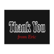 Thank You Postcard in Black - pesonalize