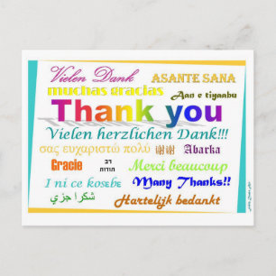 Thank You Postcard - multilingual