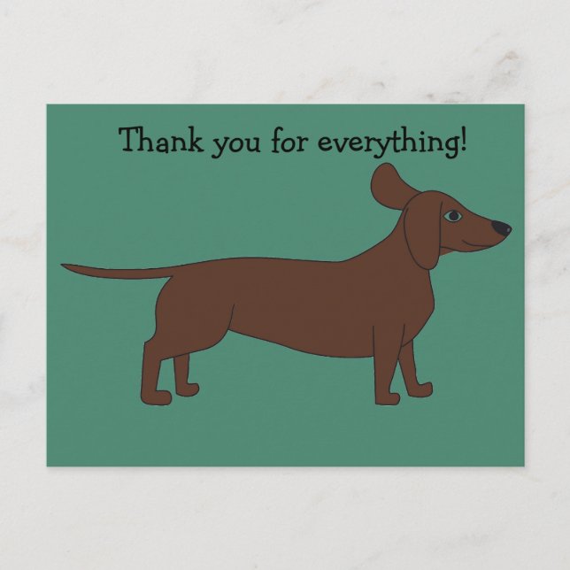 Thank You Postcard with Dachshund (Front)