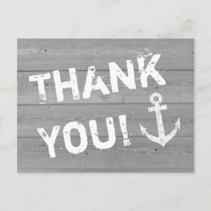 Thank you postcards for nautical wedding