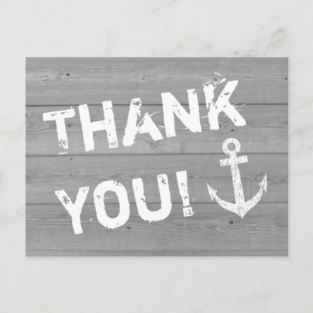 Thank you postcards for nautical wedding (Front)