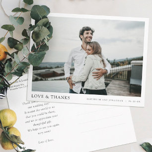 Thank You Postcards for Wedding Guests and Gifts