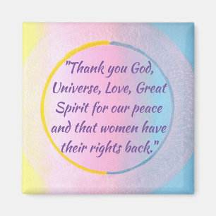 Thank you prayer for peace and women's rights magnet