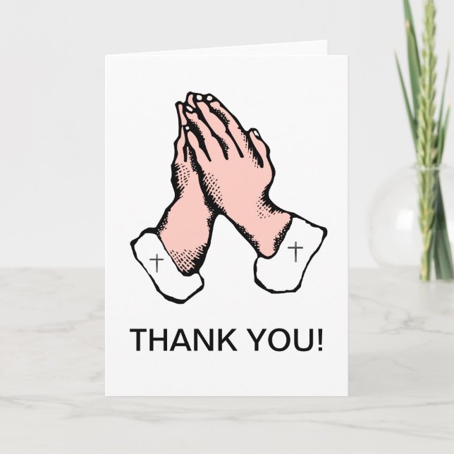 Thank You Praying Hands Church Card (Front)