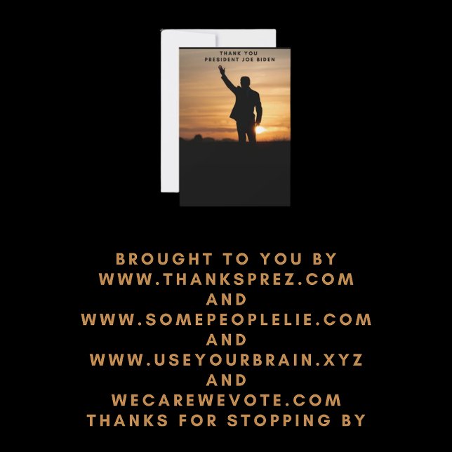 Thank you President Joe Biden Card (Creator Uploaded)