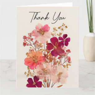 Thank You Pressed flower design