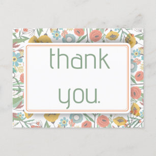 Thank you Pretty Garden Poppies Floral Baby Shower Postcard