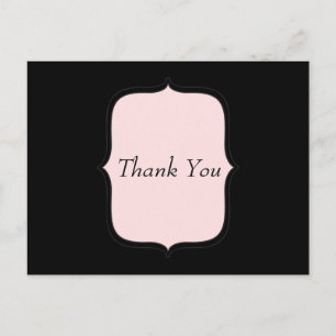 Thank You Pretty pink and black Postcard