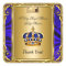 Thank You Prince Royal Blue Baby Shower Regal Gold