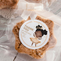 Thank You! Princess Ballerina w/Bow Birthday Classic Round Sticker