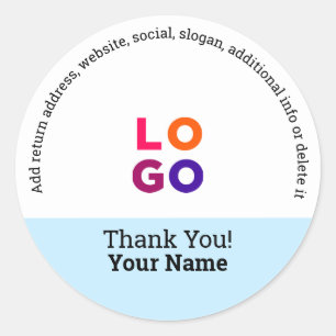 Thank You Professional Business Logo Promotional Classic Round Sticker