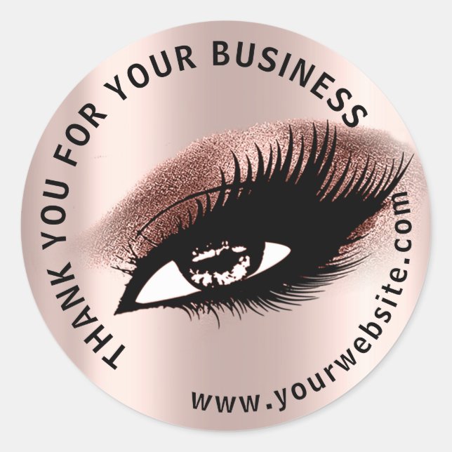 Thank You Professional Eyelas Promotional Business Classic Round Sticker (Front)