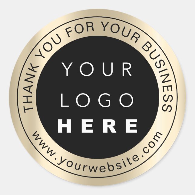Thank You Professional Logo Promotional Business Classic Round Sticker (Front)