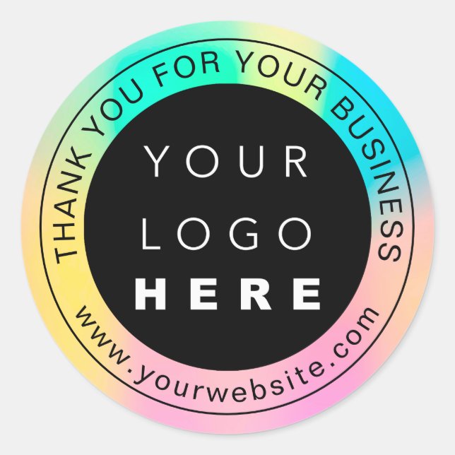 Thank You Professional Logo Promotional Business Classic Round Sticker (Front)