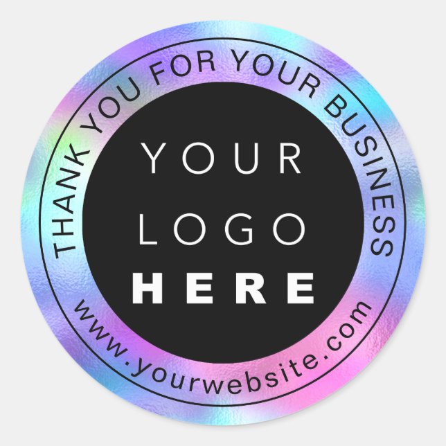 Thank You Professional Logo Promotional Business Classic Round Sticker (Front)