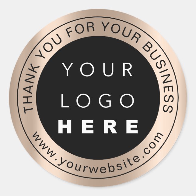 Thank You Professional Logo Promotional Business Classic Round Sticker (Front)