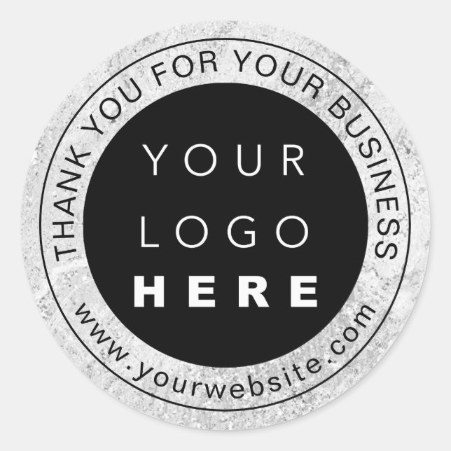 Thank You Professional Logo Promotional Business Classic Round Sticker (Front)