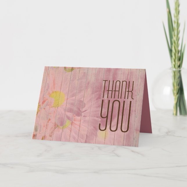 Thank You Professional Rose Gold Floral Minimalist Card (Front)