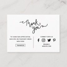 Thank You Promo Code Social Media Your Logo