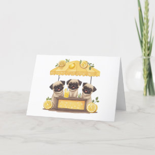 Thank You Pug Dogs Lemonade Stand Card