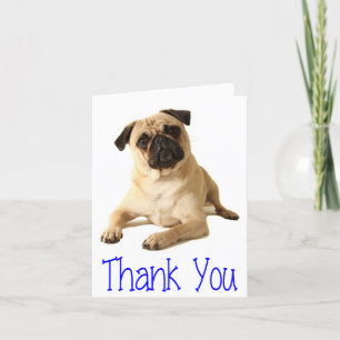 Thank You Pug Puppy Dog Blank Note Card