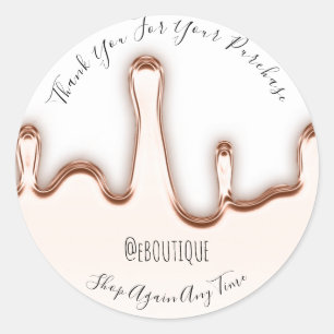 Thank You Purchase Boutique Nails Handmade White Classic Round Sticker