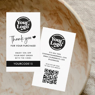 Thank You Purchase Business Logo QR Code Retail Discount Card
