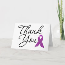 Thank You Purple Awareness Ribbon