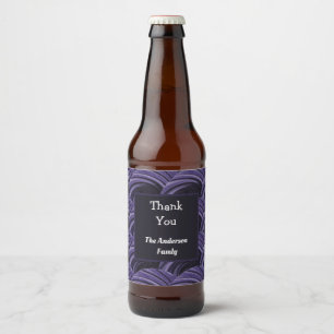 Thank You Purple Black Circle Pattern Appreciation Beer Bottle Label