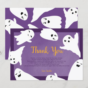 Thank you purple Halloween ghosts baby shower