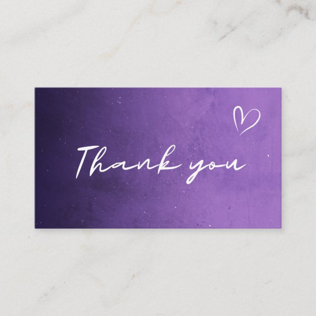 Thank You Purple Night Cosmic Sky Galaxy Trendy Business Card (Front)