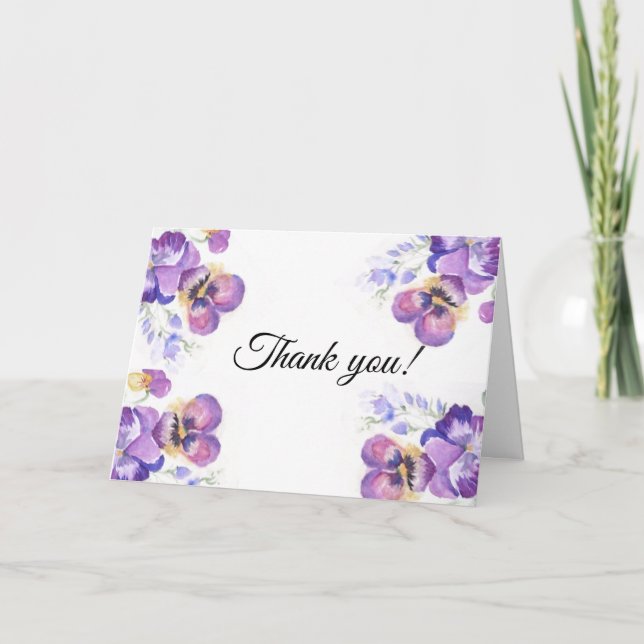 Thank you purple pansies floral (Front)