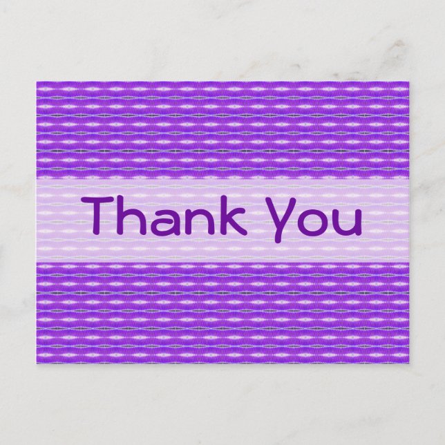 Thank You purple pattern Postcard (Front)