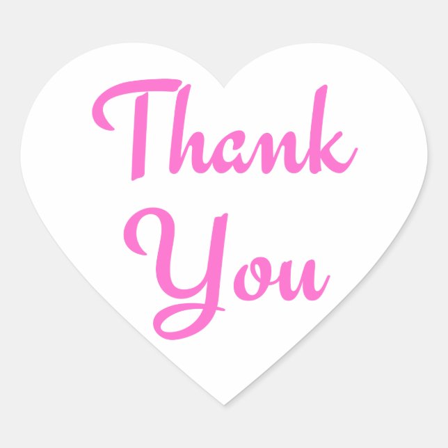Thank You Purple / Pink Heart Sticker - Label (Front)