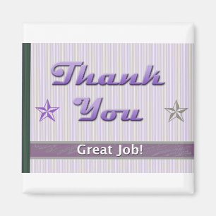 Thank You Purple Stripes and  Stars Magnet