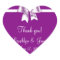 Thank You Purple Wedding Favour Stickers With Bow