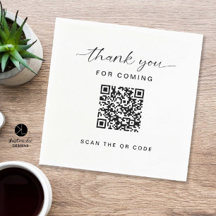 Thank you QR Code Real Estate Business Open House Napkin