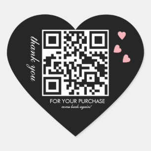  Thank You QR Code Script Pink Floating  Heart Sticker