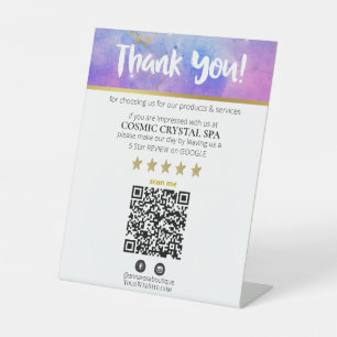 *~* THANK YOU - QR REVIEW Cosmos Galaxy Nebula AP8 Pedestal Sign