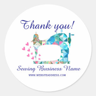 Thank You Quilt Sewing Machine Classic Round Sticker